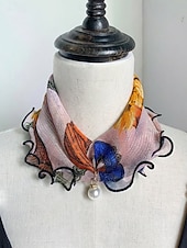 economico Accessori per le vacanze-sciarpa in chiffon di poliestere in stile bohémien da donna, stampe floreali multicolori, fascia versatile, perfetta per l'abbigliamento casual quotidiano e le vacanze al mare