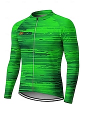 Χαμηλού Κόστους Ανδρικές φανέλες-Άντρες Φανέλα ποδηλασίας Ντάουνιλ Τζέρσεϋ Γεωμετρικό Αφηρημένο Χρώμα αντίθεσης Μακρυμάνικο Ποδήλατο Μπλουζάκι Αθλητική μπλούζα Ρούχα συμπίεσης με 3 πίσω τσέπες Ποδηλασία Βουνού Ποδηλασία Δρόμου