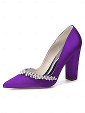 cheap Bride-Women's Nude Chunky Heeled Wedding Shoes with Crystal Detail - Elegant Bridal Heels for Garden Weddings
