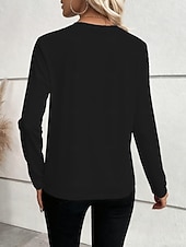 preiswerte Einfarbiges T-Shirt-Damen T Shirt T-Shirt Knöpfe Einfach Mode Stilvoll Klassisch Kurzarm Rundhalsausschnitt Normale Oberteile Täglich Ausgehen Wochenende Blau Schwarz Weiß Rote Grün Sommer Frühling Herbst