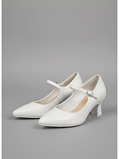 זול ויקטוריאני ואדוארדיאני-נעלי מרי ג'יין בצבע ויקטוריאני רטרו זהב לנשים - עקבים אלגנטיים עם חריצים מחודדים וגימור מטאלי &amp;רצועת קרסול למסיבות וינטג', חתונות &amp;תלבושות רוקוקו