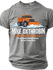  Men's MIKE OXTHROBIN Snow Removal Funny Adult Humor Naughty Pun Graphic T-Shirt Plowing Driveways Night and Day Gag Gift Casual Wear Designer Clothing Apparel S M L XL XXL XXXL