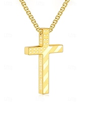 economico Accessori-Collana da uomo con ciondolo a croce in acciaio inossidabile, gioielli religiosi multicolore, catena cristiana minimalista per il 250° anniversario degli Stati Uniti, il giorno dell'indipendenza, abbigliamento casual, viaggi e vacanze.