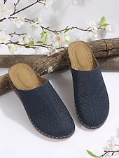 cheap Women's Clogs &amp; Mules-Women's Beige Slip-On Perforated Loafers – Comfortable Summer Shoes for Casual, Travel and Everyday Wear