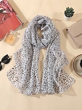 baratos Acessórios de férias-Lenço feminino de chiffon leve estilo boêmio, estampa de leopardo, várias cores, ideal para uso diário, férias e viagens.
