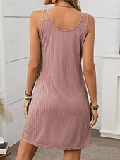 abordables Robe blanche-Femmes Mini Robe Robe Décontractée Robe Nuisette Élégant Mode Moderne Extérieur Vacances Sortir Coupe régulière Uni Sans manches Col en V Bleu Noir Vert Claire Rose Claire Été Printemps