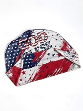  Naisten polyesteristä valmistettu USA-aiheinen hattu, monitoiminen kaulahuivi, "Jumala siunatkoon USA:ta" -design, ihanteellinen 250-vuotisjuhlaan, itsenäisyyspäivään ja jokapäiväiseen käyttöön.