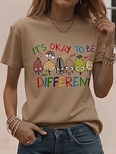 cheap Animals tee-Women's T Shirt Print Graphic Animal Vintage Stylish Classic Short Sleeve Crew Neck Round Neck Regular Tops Daily Weekend Pink Brown Rainbow Summer Spring