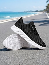 economico Sneakers da donna-scarpe da corsa da donna in rete traspirante bianca, scarpe da passeggio leggere con lacci per jogging, viaggi, palestra &amp;comfort quotidiano