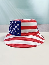  Женская патриотическая панама из полиэстера с широкими полями и принтом, идеально подходящая для празднования 250-летия США, Дня независимости, повседневной носки и путешествий.