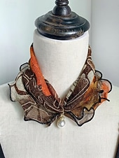 economico Accessori per le vacanze-sciarpa in chiffon di poliestere in stile bohémien da donna, stampe floreali multicolori, fascia versatile, perfetta per l'abbigliamento casual quotidiano e le vacanze al mare