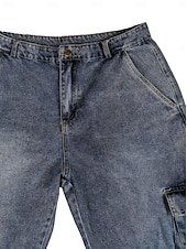 billiga Cargobyxor-Herr Militärbyxor Långbyxor Casual byxor Syratvättade byxor Flera fickor Rakt ben Slät Komfort Fullängd Ledigt Dagligen Utomhus Mode Streetwear Blå Svart Microelastisk