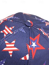  Patriotyczna damska czapka baseballowa z poliestru, z nadrukiem flagi USA w wielu stylach, regulowana, idealna na 250. rocznicę USA, Dzień Niepodległości i na co dzień.