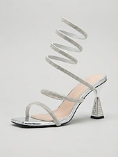 preiswerte Absatzsandalen-Goldene, hochhackige Riemchensandalen für Damen, elegante Stiletto-Abendschuhe für Cocktailpartys und andere Abendveranstaltungen &amp;formelle Anlässe