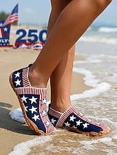 cheap Women Shoes-Women's Patriotic Anniversary Water Shoes – Quick-Dry, Wide Fit, Non-Slip for Beach, Pool, Travel &amp; Summer