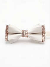 זול חתונה ACC-פפיון פוליאסטר לגברים - אפשרויות צבעוניות, עיטורי אבני חן, גודל מתכוונן, מושלם לחתונות ומסיבות