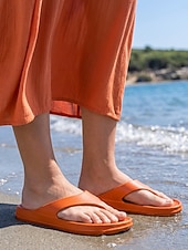preiswerte Rutschsandalen-Weiße Damen-Strand-Flip-Flops – leichte, wasserdichte Wolken-Sandalen mit ergonomischer Fußgewölbeunterstützung für Sommerurlaube und tropische Inselausflüge &amp;Alltagskomfort