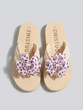 abordables Chaussures pour femmes-Femmes Occasionnel Quotidien Plage Nœud Talon plat Bout ouvert Occasionnel Tissu A enfiler Rouge Beige Rouge + Bleu