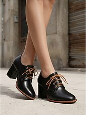 preiswerte Damenschnürschuhe-Vintage-Oxford-Pumps für Damen in Braun – klassische Schnürschuhe mit Blockabsatz und Brogue-Details, ideal fürs Büro und für die Schule. &amp;Freizeitoutfits