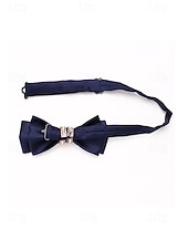 זול חתונה ACC-פפיון פוליאסטר לגברים - אפשרויות צבעוניות, עיטורי אבני חן, גודל מתכוונן, מושלם לחתונות ומסיבות