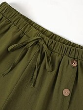 cheap Bermuda Shorts-Women's Bermuda shorts Shorts Summer Shorts Burmuda Shorts Vacation Fashion Casual Daily Knee Length Mid Waist Solid Color Plain Drawstring Elastic Waist Comfort Quick Dry Soft Inelastic Streetwear