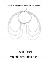 voordelige Vakantieaccessoires-Damesbodyketting in bohemian stijl met imitatieparels – elegant en modieus, perfect voor feestjes, avondjes uit en een stijlvolle strandvakantie.