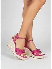 cheap Women-Women's Black Espadrille Wedge Sandals - Elegant Cross-Strap Knot Platform Heels with Ankle Strap for Cruise Vacations, Formal Deck Dinners &amp; Summer Resort Wear