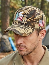  Heren baseballpet van polyester met geborduurde adelaar en Amerikaanse vlag, verstelbare, patriottische pet in meerdere kleuren, perfect voor de viering van het 250-jarig bestaan van de VS, Onafhankelijkheidsdag, casual kleding, reizen en vakanties.