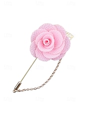 abordables Boda ACC-Pin de solapa con flor de poliéster elegante para hombre: múltiples opciones de color, elegante y moderno, perfecto para bodas y fiestas.