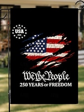  Conjunto de 2 bandeiras dos EUA comemorativas do 250º aniversário, bandeiras patrióticas de jardim dupla face com a Estátua da Liberdade, decorações para o 4 de julho para a celebração dos 250 anos dos EUA, produtos comemorativos dos 250 anos dos EUA, 177
