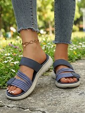 economico Infradito scivolosi-Sandali da donna con cinturino elastico: ciabatte comode e leggere a punta aperta con suola antiscivolo imbottita, perfette per l'estate, la casa, la spiaggia, i viaggi e l'uso quotidiano.