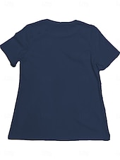abordables Camiseta lisa-Mujer Camiseta Camiseta superior Botones Plano Moda Elegante Clásico Manga Corta Cuello Barco Tops regulares Diario Noche Fin de semana Negro Blanco Rojo Azul Marino Marrón Verano Primavera