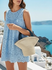 tanie Torby i torebki-Duża damska torebka ze słomy plecionej, wielokolorowa, z ekologicznego plecionego materiału, stylowa letnia torba, idealna na co dzień, na wakacje na plaży i do kurortu