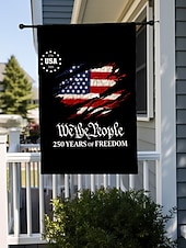  Conjunto de 2 bandeiras dos EUA comemorativas do 250º aniversário, bandeiras patrióticas de jardim dupla face com a Estátua da Liberdade, decorações para o 4 de julho para a celebração dos 250 anos dos EUA, produtos comemorativos dos 250 anos dos EUA, 177