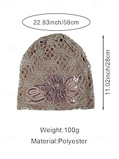 halpa Naisten hatut-Naisten boho-pitsihattu, kevyt ja hengittävä polyesteri, monivärinen, 3D-kukkakoriste, tyylikäs loma- ja vapaa-ajan asu, täydellinen matkoille ja arkikäyttöön