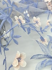 economico Lunghezza del pavimento-Linea ad A Lunghezza al pavimento Abito da cerimonia per signora Manica Corta Mezza Manica Scollo a V Elegante Vintage Abbellito Formale Ospite di nozze Ricevimento di matrimonio Pizzo Tulle con