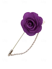 abordables Boda ACC-Pin de solapa con flor de poliéster elegante para hombre: múltiples opciones de color, elegante y moderno, perfecto para bodas y fiestas.