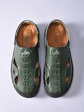 economico Zoccoli e pianelle da donna-Sandali da donna gialli per esterni: comode scarpe estive traspiranti in pelle antimicrobica, ideali per passeggiate, vacanze, giardino e per l'uso quotidiano.
