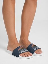  Patriotiska slip-on-sandaler för kvinnor – bekväma vattentäta platta sandaler i PVC med örn- och flaggdesign för stranden, 4 juli, USA:s 250-årsjubileum och utomhusfiranden