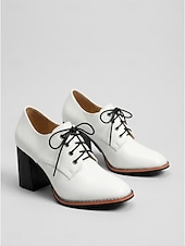 preiswerte Damenschnürschuhe-Vintage-Oxford-Pumps für Damen in Braun – klassische Schnürschuhe mit Blockabsatz und Brogue-Details, ideal fürs Büro und für die Schule. &amp;Freizeitoutfits