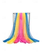 billige Ferietilbehør-Dameskjerf i bohemsk gradientstil i chiffong, flerfarget, lett polyestersjal for fritidsbruk, reise, ferie, strand og resortstil