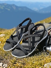 billiga Sport Sandaler-Lätta komfortsandaler för kvinnor med vadderad halkfri sula och justerbara remmar, snygga sommarsandaler för kvinnor, perfekta för resor, strand, vandring och vardagsbruk