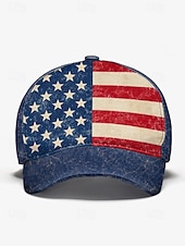  Gorra unisex ajustable con bandera estadounidense, estampado de poliéster, estilo vintage, ideal para el 250.º aniversario de EE. UU., el Día de la Independencia y viajes casuales cotidianos.