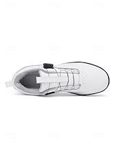 cheap Men's Golf Shoes-Men's Golf Shoes with Adjustable BOA Fit System – Premium Faux Leather, Stylish White Design for Golf &amp; Outdoor Sports