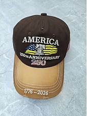 economico Cappellini con visiera-Cappello unisex 250° anniversario/indipendenza, berretto da baseball, portatile, traspirante, quotidiano, per esterni, strada, ricamo, bandiera