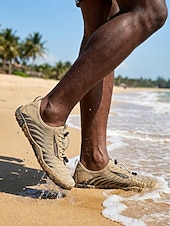 cheap Men-Men's Khaki Quick-Dry Water Shoes Lightweight Breathable Barefoot Beach Sneakers for Water Activities, Swimming, Kayaking, River Trekking, Beach Walking and Outdoor Adventure