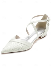 billige Mor til bruden/groom-Dame marineblå flate sko med spiss tå og kryssremmer, elegante sko til brudens mor til hagebryllup, komfortable flate sko til utendørs bruk