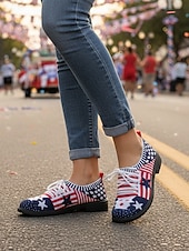  Zapatillas de lona para mujer conmemorativas del 250.º aniversario de EE. UU. - Estrellas conmemorativas &Zapatos de rayas para el Día de la Independencia de 2026 &eventos patrióticos