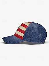  Gorra unisex ajustable con bandera estadounidense, estampado de poliéster, estilo vintage, ideal para el 250.º aniversario de EE. UU., el Día de la Independencia y viajes casuales cotidianos.