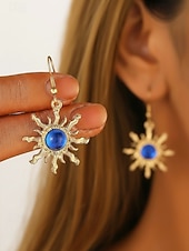 billiga Semestertillbehör-Bohemiska örhängen med solhänge för kvinnor – legeringsmaterial, flera färgalternativ, perfekta för vardagskläder och strandsemesterstil